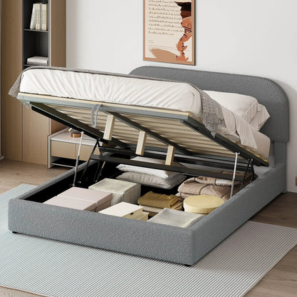 Upholstered Platform Bed With Hydraulic Storage