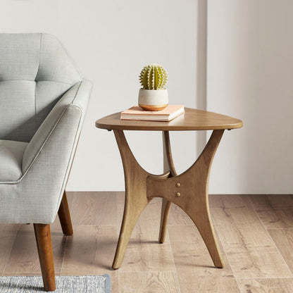 Triangle Table With Unique Design and Elm Finish