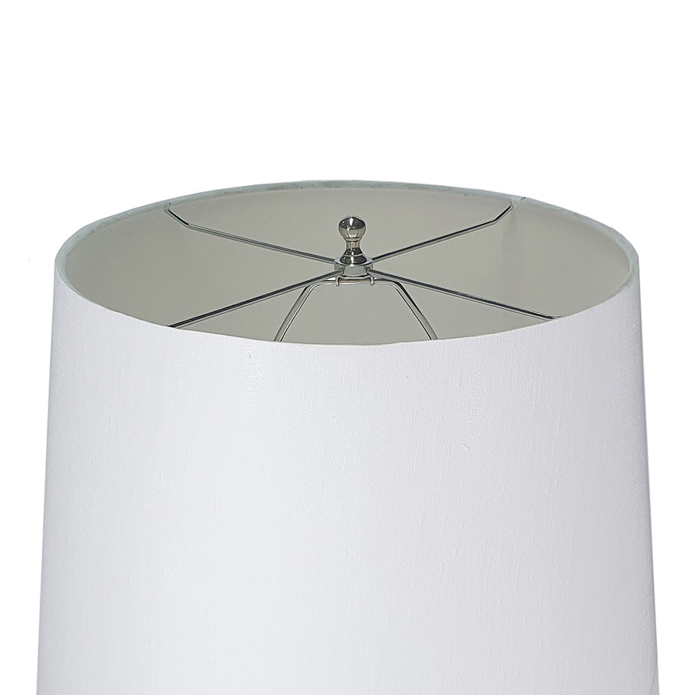 Handcrafted Art Glass Table Lamp white fabric shade with chrome harp finial HouseOfZazla on Tampa Home & Garden Store