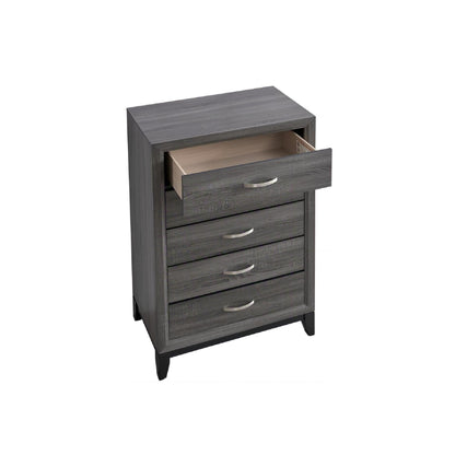 5-Drawer Dovetail Chest in gray and white with silver handles; top drawer open on Tampa Home & Garden Store