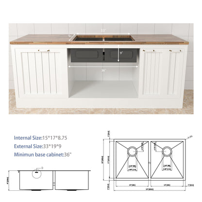 Undermount Double Bowl Sink and Brushed Nickel