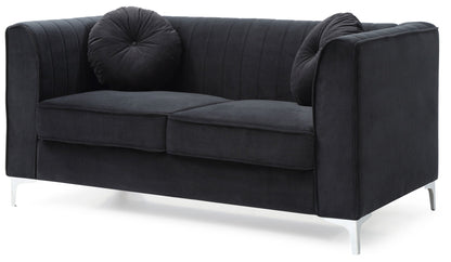 Glam micro suede loveseat with vertical channel quilting in charcoal by HouseOfZazla on Tampa Home & Garden Store
