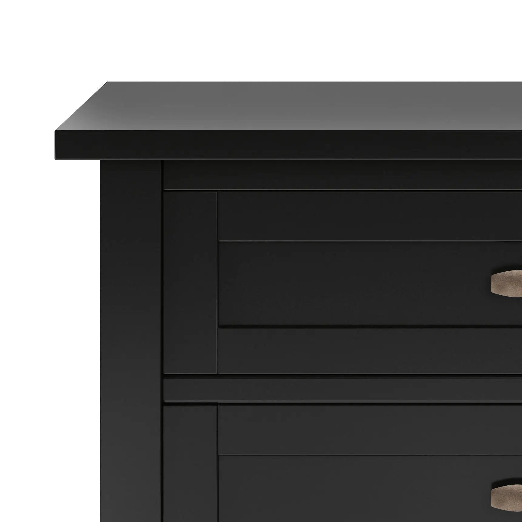 Warm Shaker bedside table by Unique Piece Furniture, black finish with paneled drawers on Tampa Home & Garden Store