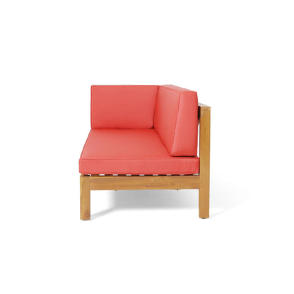 Brava X Back Corner Bench with Coffee Table Red 2pc outdoor set with frame by HouseOfZazla on Tampa Home & Garden Store