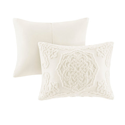 Pillow set off-white tufted cotton chenille medallion decorative cushions (2) HouseOfZazla on Tampa Home & Garden Store