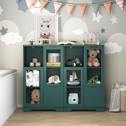 Modern Cabinet with Glass Doors and Drawer