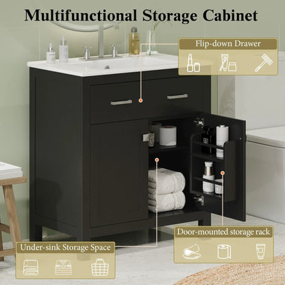 Bathroom Vanity Ceramic Sink and Soft Close Doors