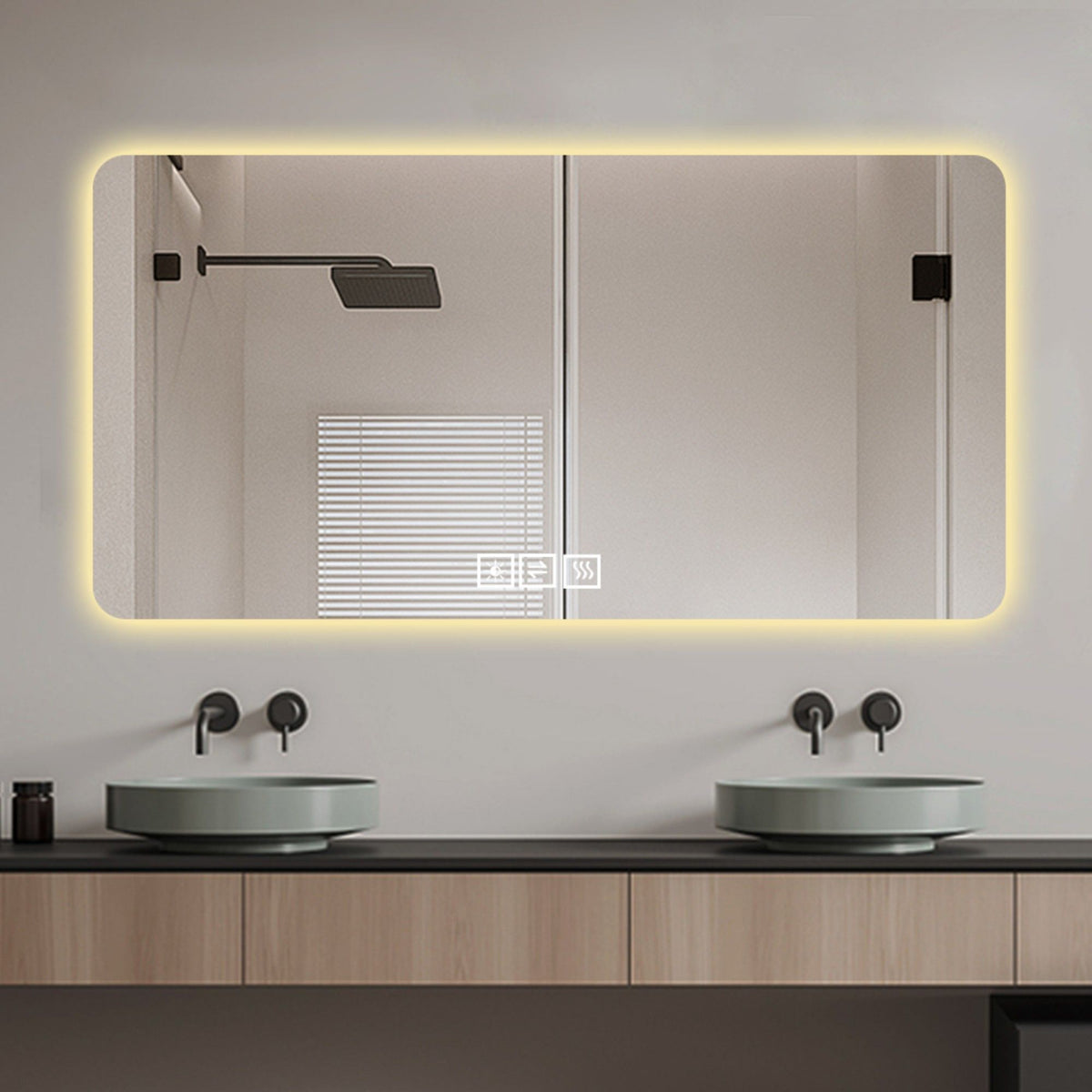 LED Bathroom Mirror with 3 Color Dimmable Backlight Pearl Silver on Tampa Home & Garden Store