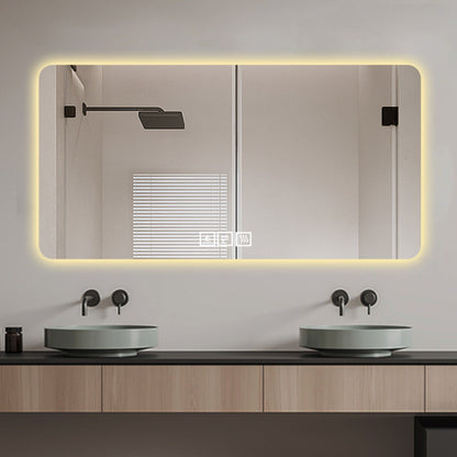 LED Bathroom Mirror with 3 Color Dimmable Backlight Pearl Silver on Tampa Home & Garden Store