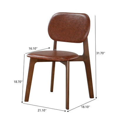 Kelsey dining chair brown leather, wood legs by Unique Piece Furniture on Tampa Home & Garden Store