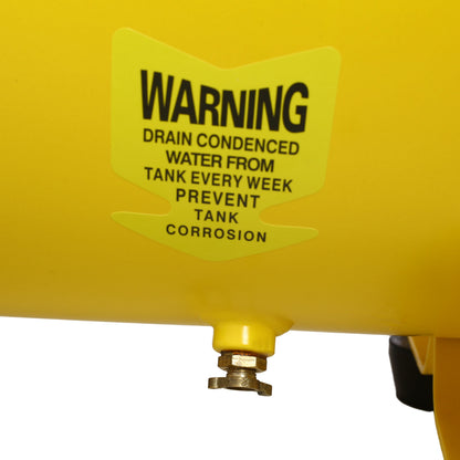 3.5HP portable oil-lubricated air compressor yellow body with drain valve HouseOfZazla on Tampa Home & Garden Store