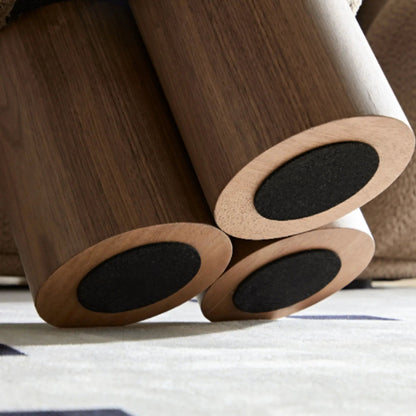 Versatile Mushroom Stool With Cushion and Walnut