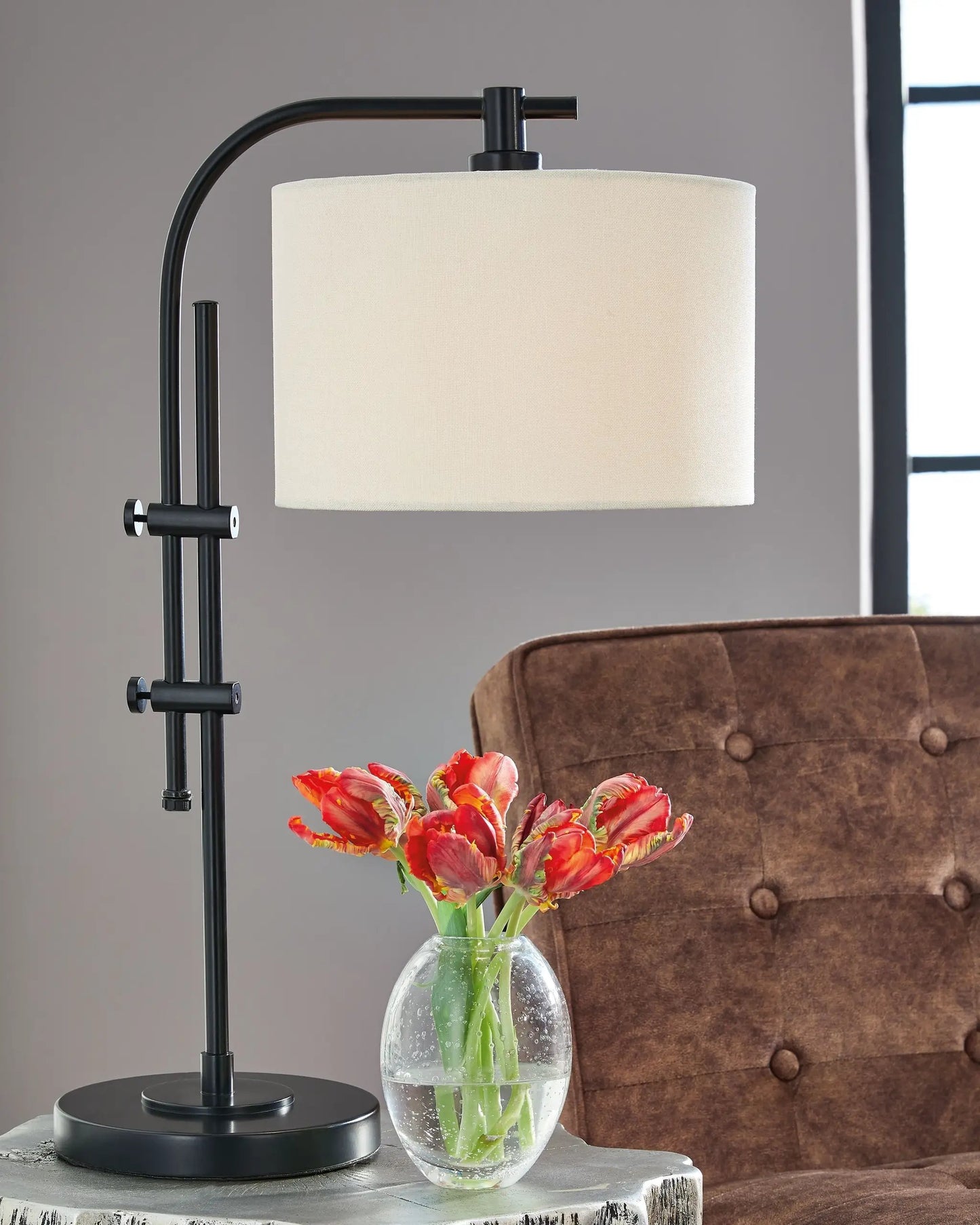 Baronvale Metal Accent Lamp With Drum Shade