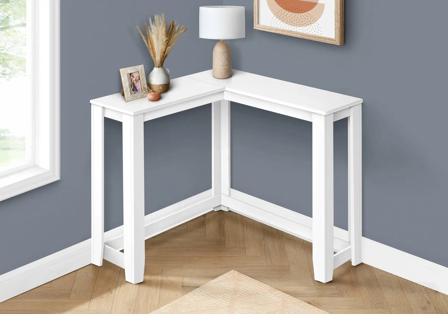 Corner Accent Console Table for Entryway, Modern