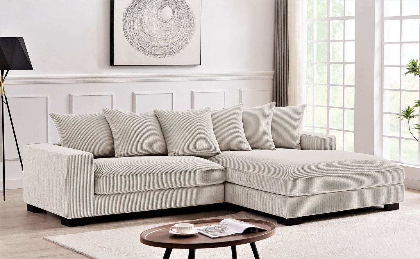 Luxe Oversized 2 Piece Sectional Sofa for Living
