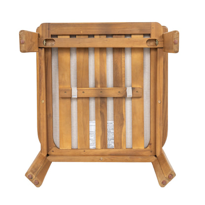 Kaja Outdoor Acacia Wood Dining Chair With A Pad