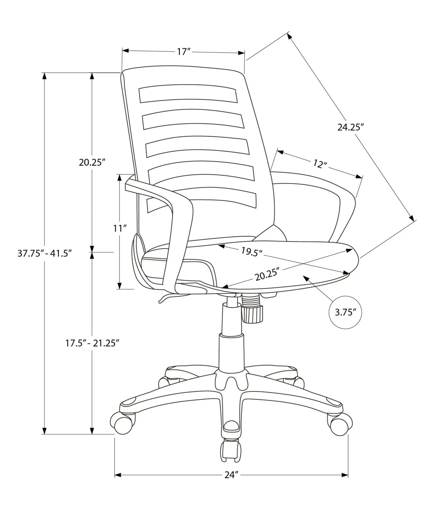 Office Chair Adjustable Height and Swivel