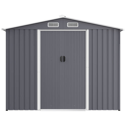 Large Metal Storage Shed and Heavy Sliding Doors