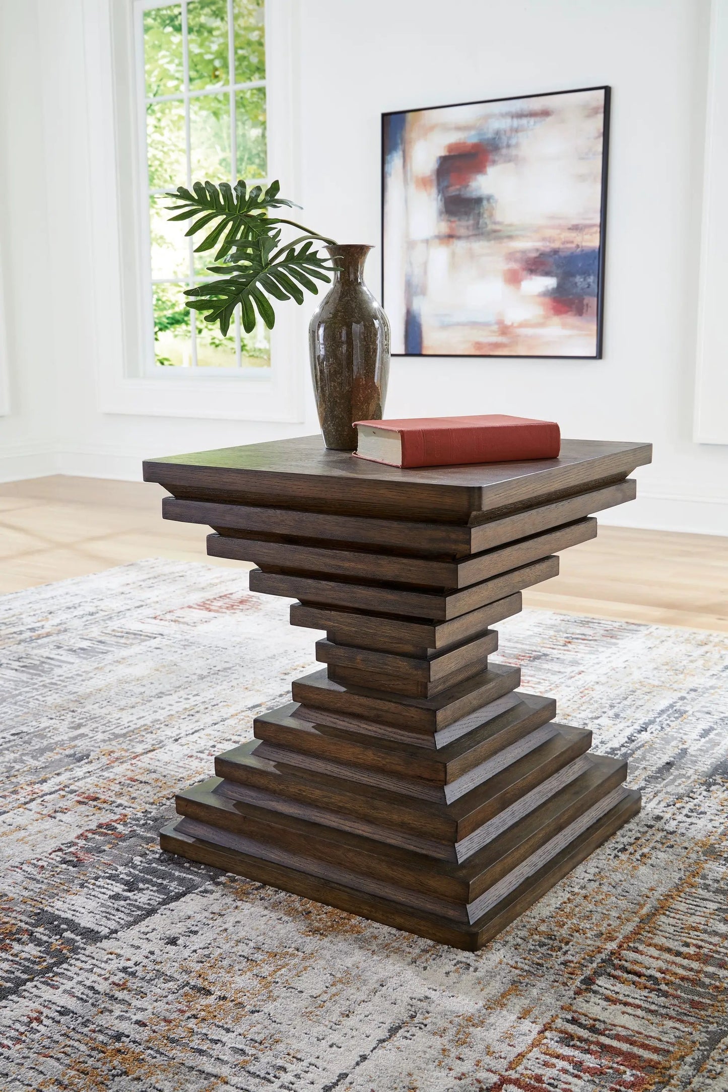 Hannodream Square End Table in Warm Brown