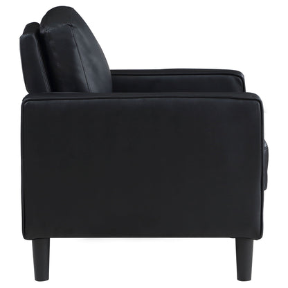 Weld 3pc Faux Leather Sofa Set with Wooden Legs