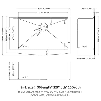 Farmhouse Kitchen Sink With Apron Front And Steel