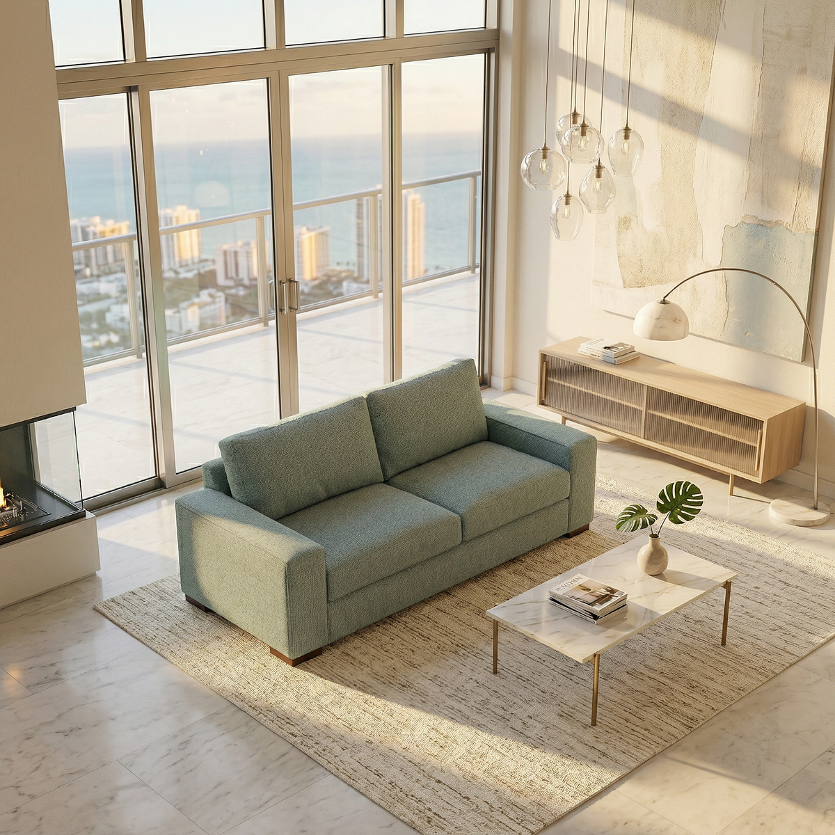 Modena Two Arm Sofa with Hardwood Frame and Foam