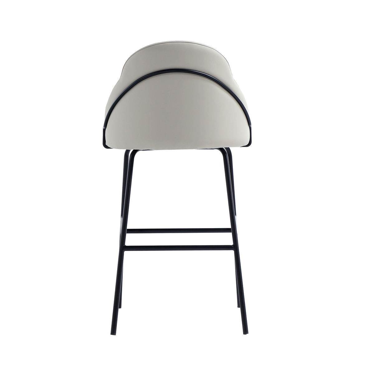 Gracie Upholstered Barstool beige seat with black metal legs 28–30 in HouseOfZazla on Tampa Home & Garden Store