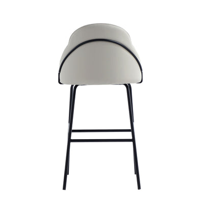 Gracie Upholstered Barstool beige seat with black metal legs 28–30 in HouseOfZazla on Tampa Home & Garden Store