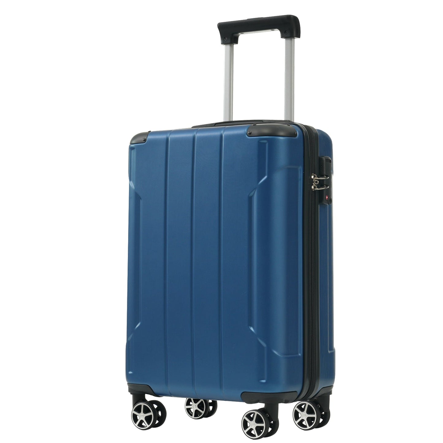Blue hardshell luggage set 6-piece by HouseOfZazla with telescoping handle and spinner wheels on Tampa Home & Garden Store