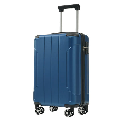 Blue hardshell luggage set 6-piece by HouseOfZazla with telescoping handle and spinner wheels on Tampa Home & Garden Store