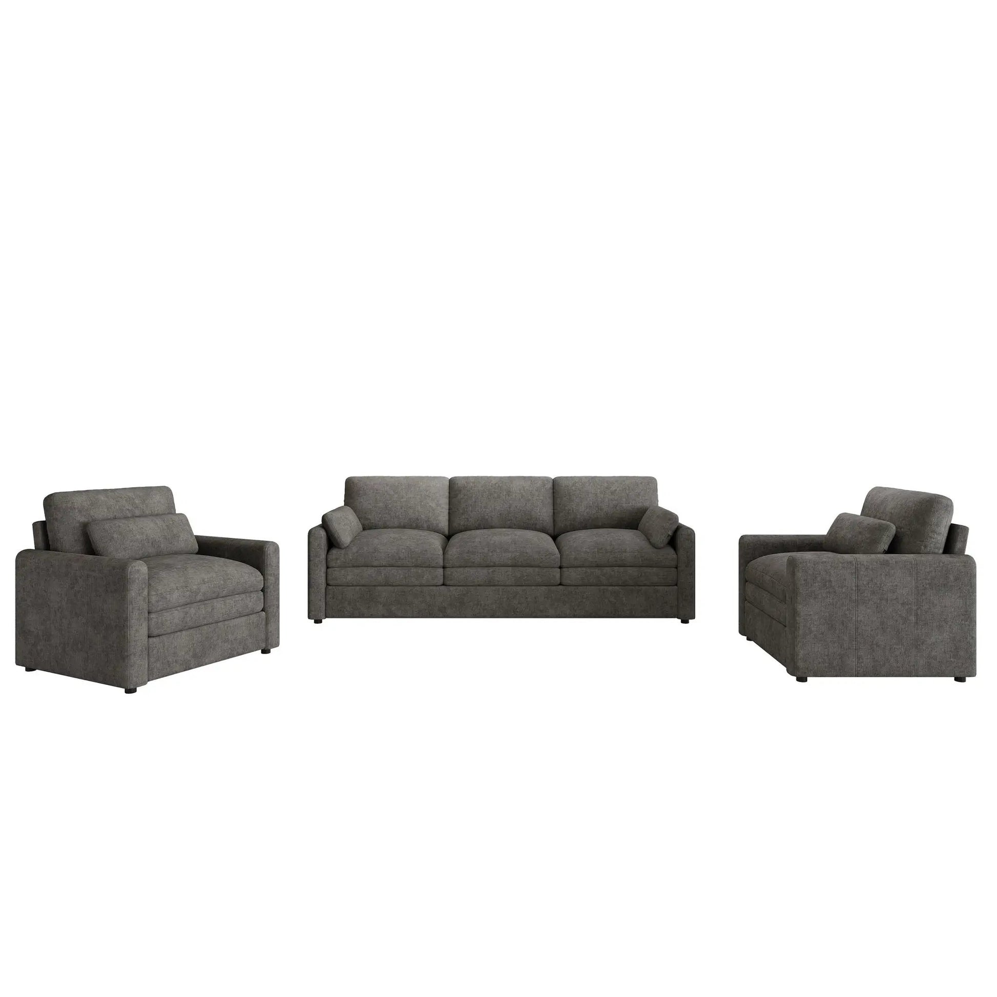 Cloud Sofa Set Couch, 3-piece gray fabric living room set by Unique Piece Furniture on Tampa Home & Garden Store