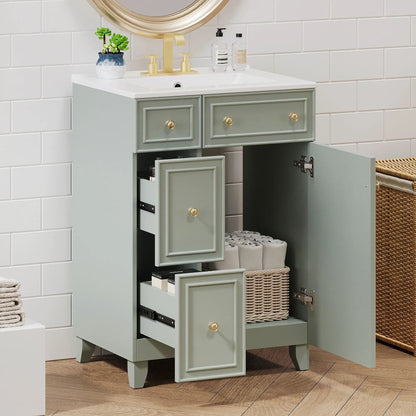 Transitional Bathroom Vanity With Ceramic Sink