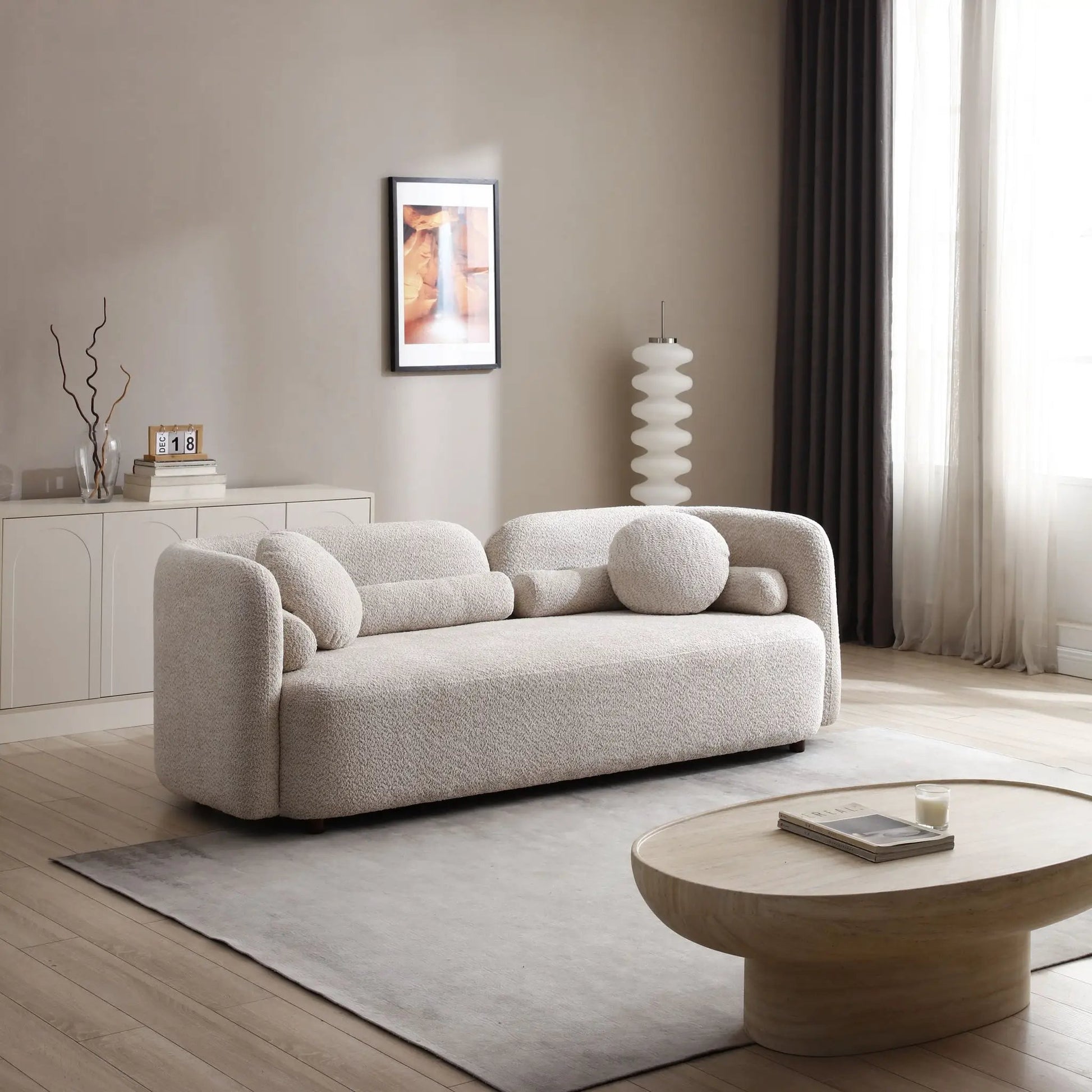 Luxury Modern Couch, 3 Seater Sofa in cream textured fabric by Unique Piece Furniture on Tampa Home & Garden Store