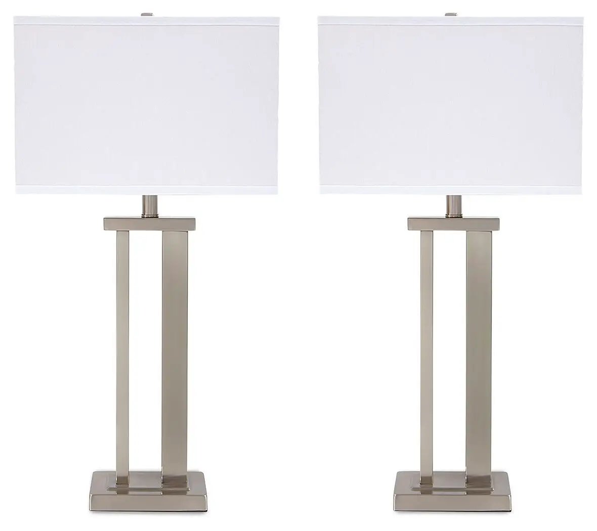 Aniela Metal Table Lamp Set of 2 Silver Finish