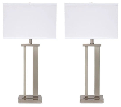 Aniela Metal Table Lamp Set of 2 Silver Finish