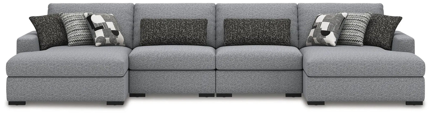Bealton stationary sectional sofa by Unique Piece Furniture in gray textured fabric on Tampa Home & Garden Store