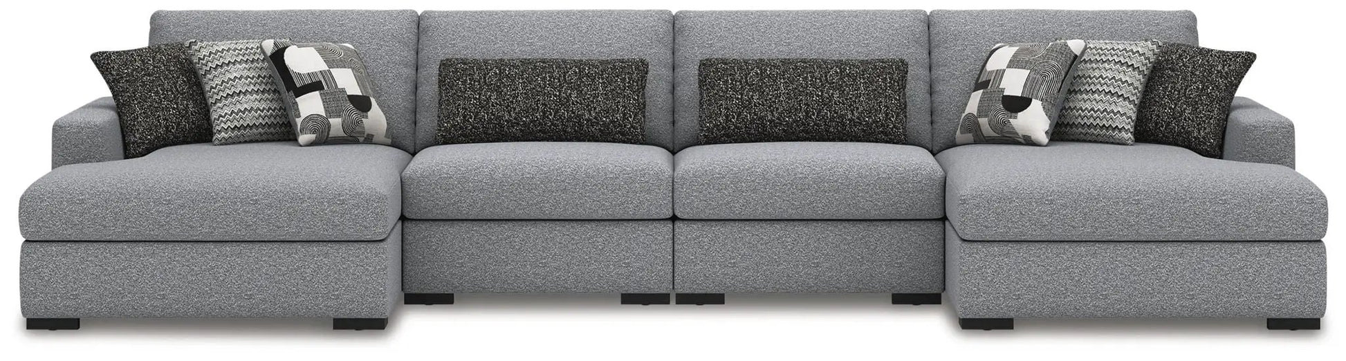 Bealton stationary sectional sofa by Unique Piece Furniture in gray textured fabric on Tampa Home & Garden Store