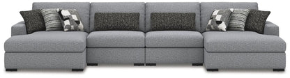 Bealton stationary sectional sofa by Unique Piece Furniture in gray textured fabric on Tampa Home & Garden Store