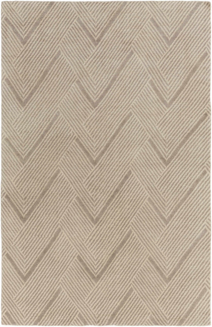Adelanto Area Rug by Boutique Rugs, beige taupe geometric chevron pattern on Tampa Home & Garden Store