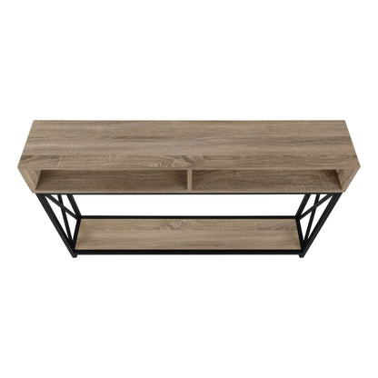 Accent Console Table for Entryway in oak finish with black metal base by Unique Piece Furniture on Tampa Home & Garden Store