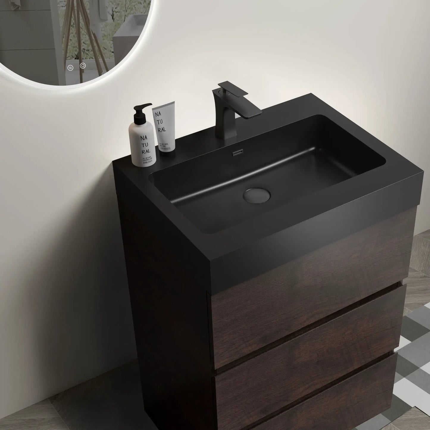 Alice Bathroom Vanity with Large Storage and Sink