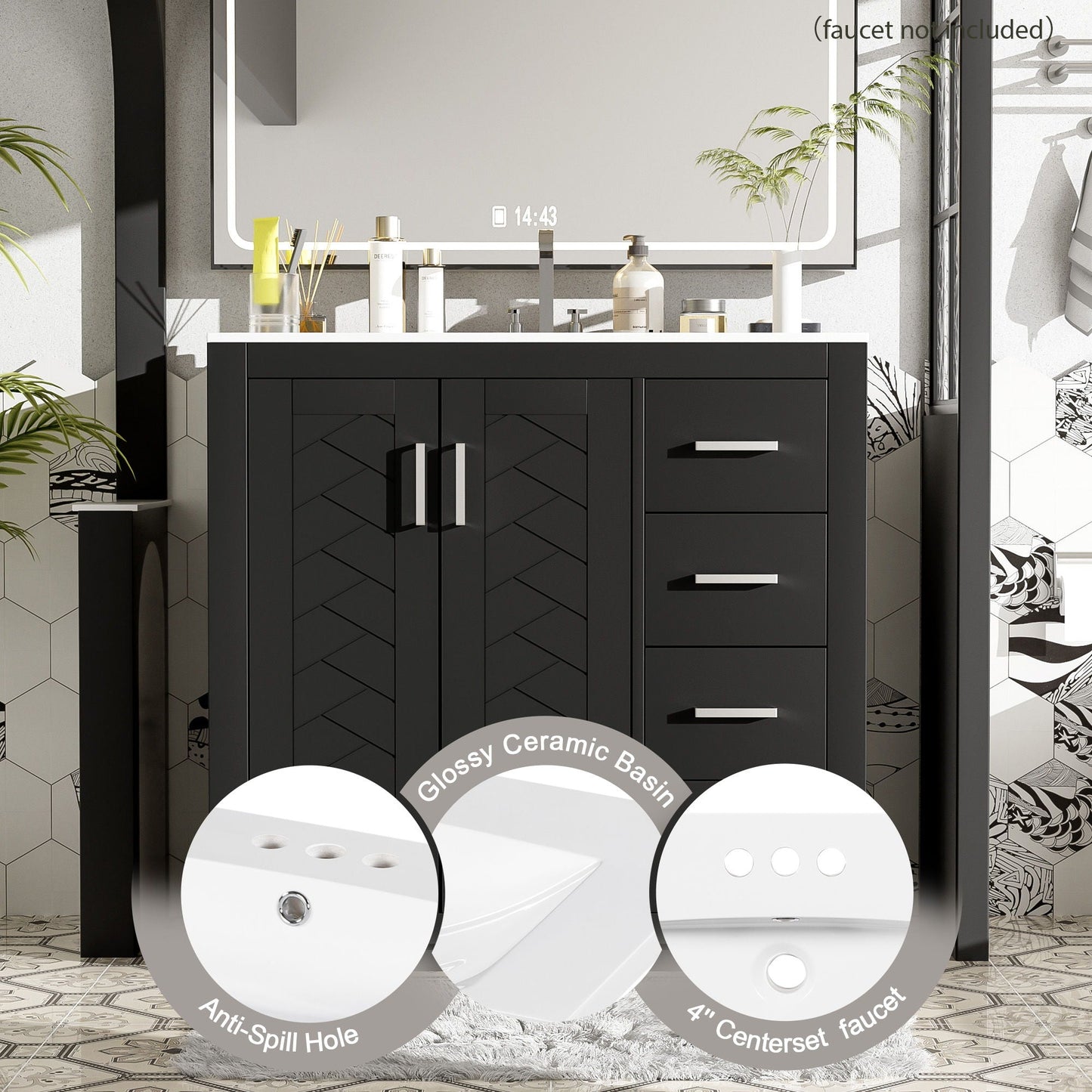 Bathroom Vanity With Sink and Storage Cabinet