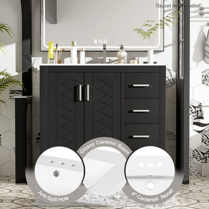 Bathroom Vanity With Sink and Storage Cabinet