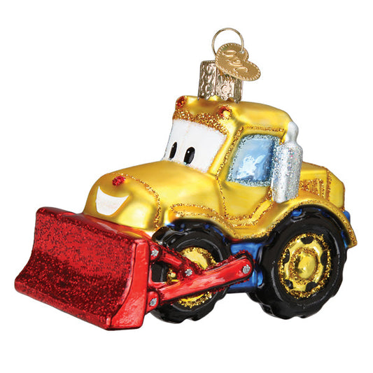 Bright Eyed Bulldozer  Glass Ornament - Tampa Home & Garden Store