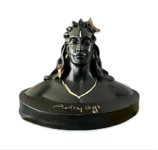 Adiyogi statue figurine by Vibhsa, 6-inch black resin dashboard sculpture for car decor on Tampa Home & Garden Store