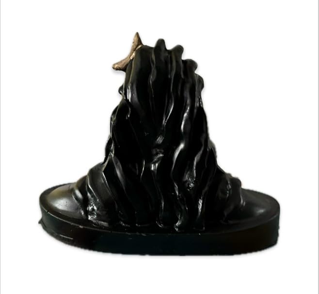 Adiyogi statue figurine in glossy black resin on circular base by Vibhsa 6in sculpture on Tampa Home & Garden Store