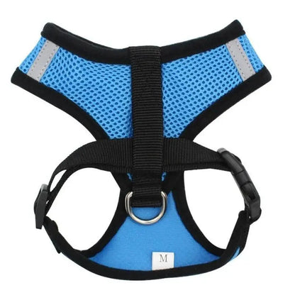 Stevvex adjustable no-pull dog harness with blue vest, control handle, size M on Tampa Home & Garden Store