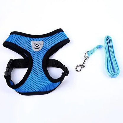 Stevvex blue adjustable dog harness no-pull padded vest with reflective trim and handle on Tampa Home & Garden Store