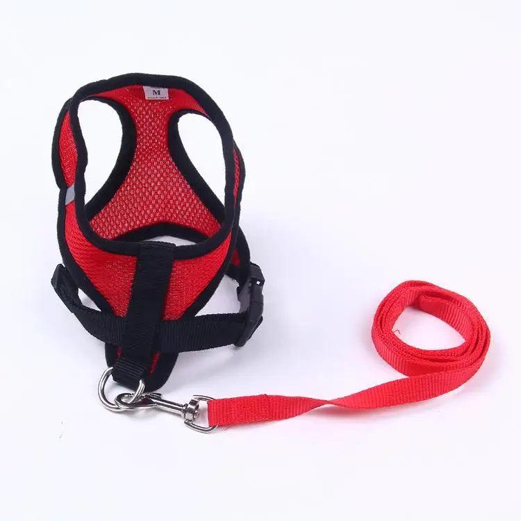 Adjustable Dog Harness Stevvex red padded no-pull vest, reflective trim, easy control handle on Tampa Home & Garden Store