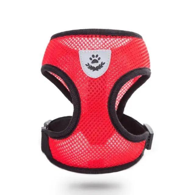 Stevvex adjustable red mesh dog harness no-pull padded vest with reflective paw shield on Tampa Home & Garden Store